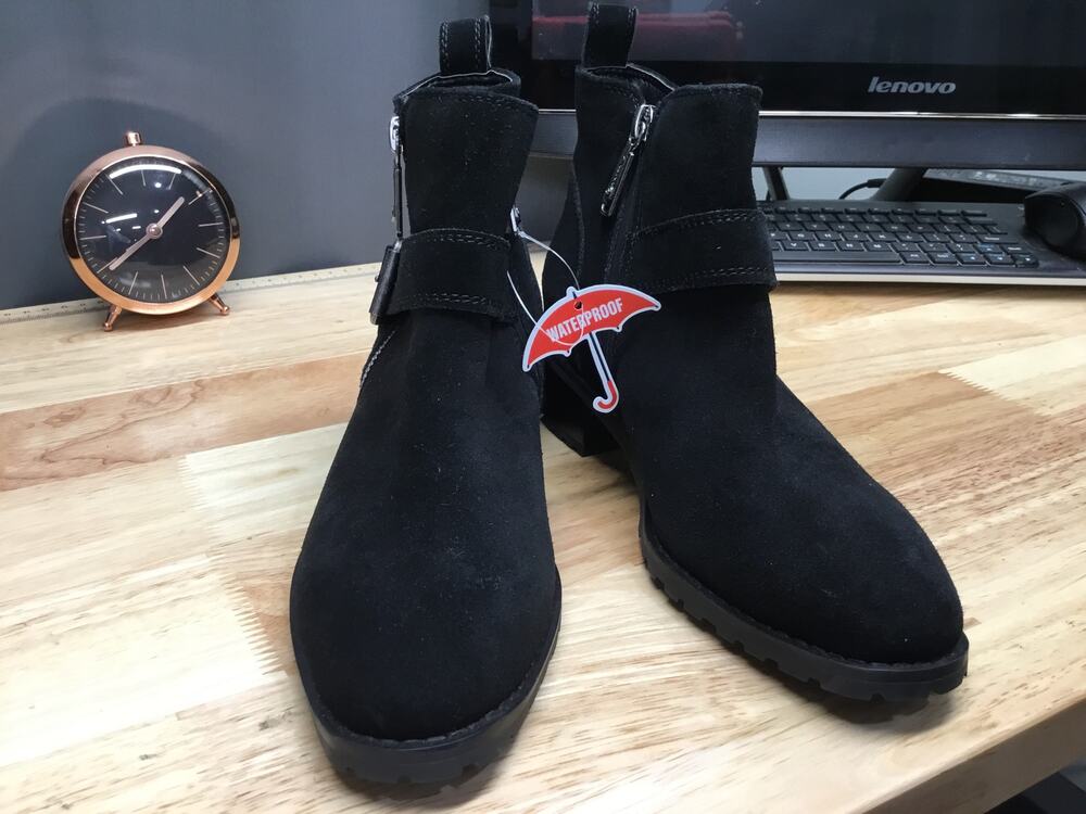 Blondo Susan Booties Women's 6 Black Suede Waterproof Side Zip Ankle Boots